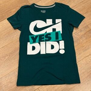Nike Women's Teal 'Oh Yes I Did!' Short Sleeve Tee